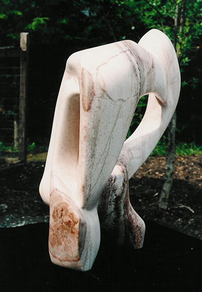 Animus, alabaster stone sculpture by Bernie Segal